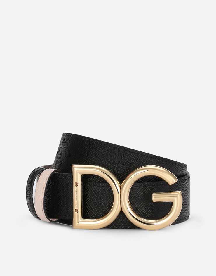 Reversible dauphine calfskin belt with DG logo - 4