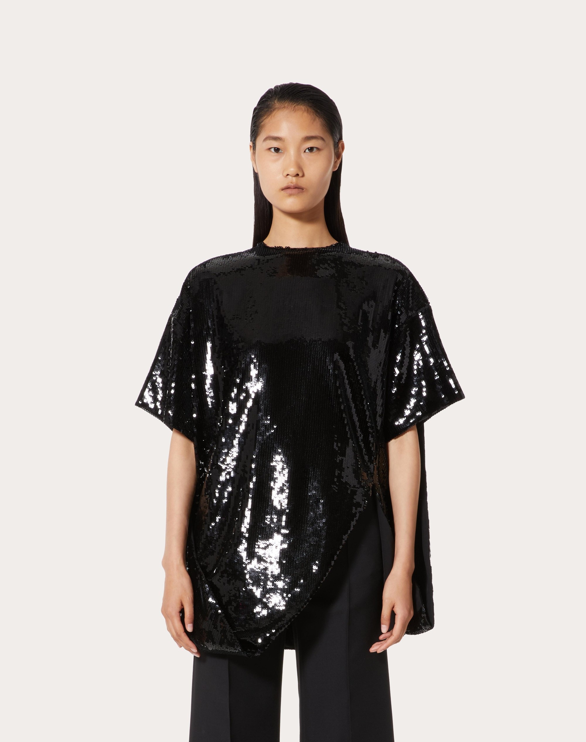 ORGANZA TOP WITH EMBROIDERED SEQUINS - 3