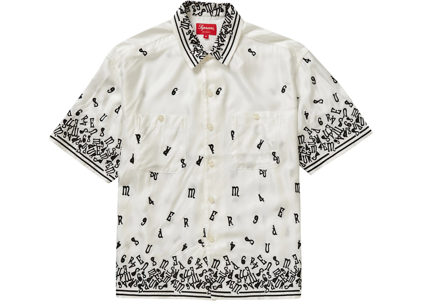 Supreme Nouveau Embroidered S/S Shirt White - 1