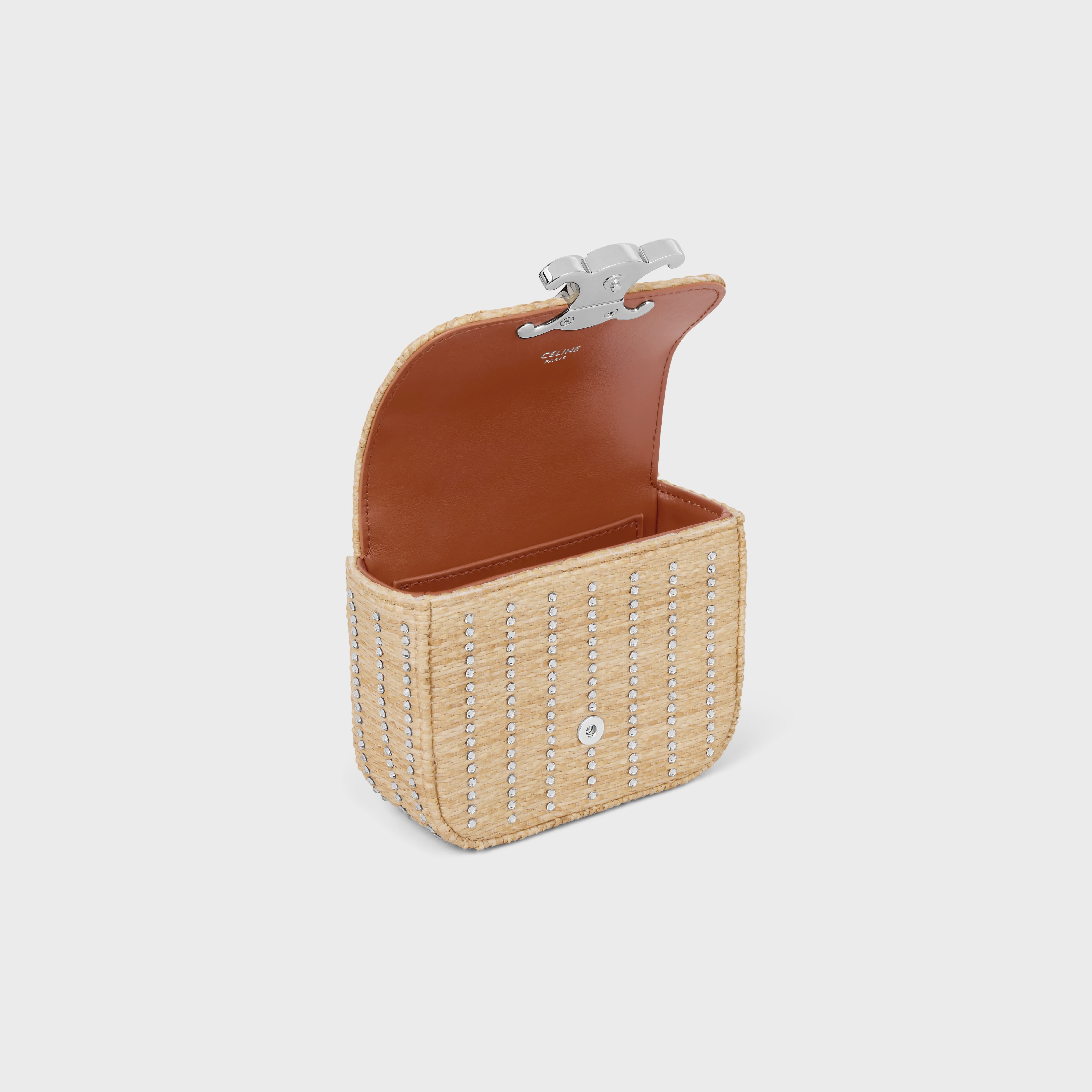MINI CHAIN CLAUDE IN RAFFIA EFFECT TEXTILE WITH STRASS - 4