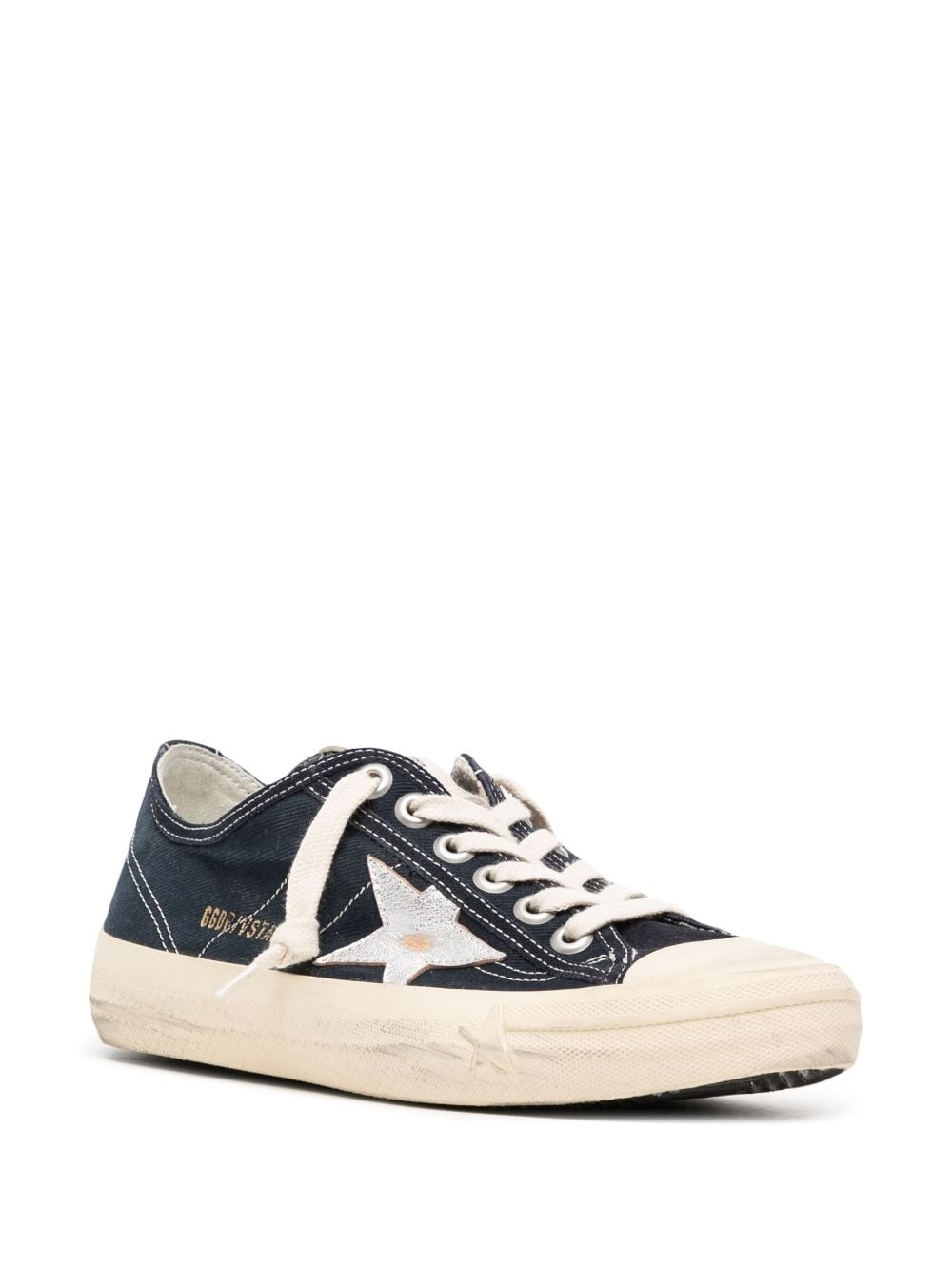 star-patch lace-up sneakers - 2