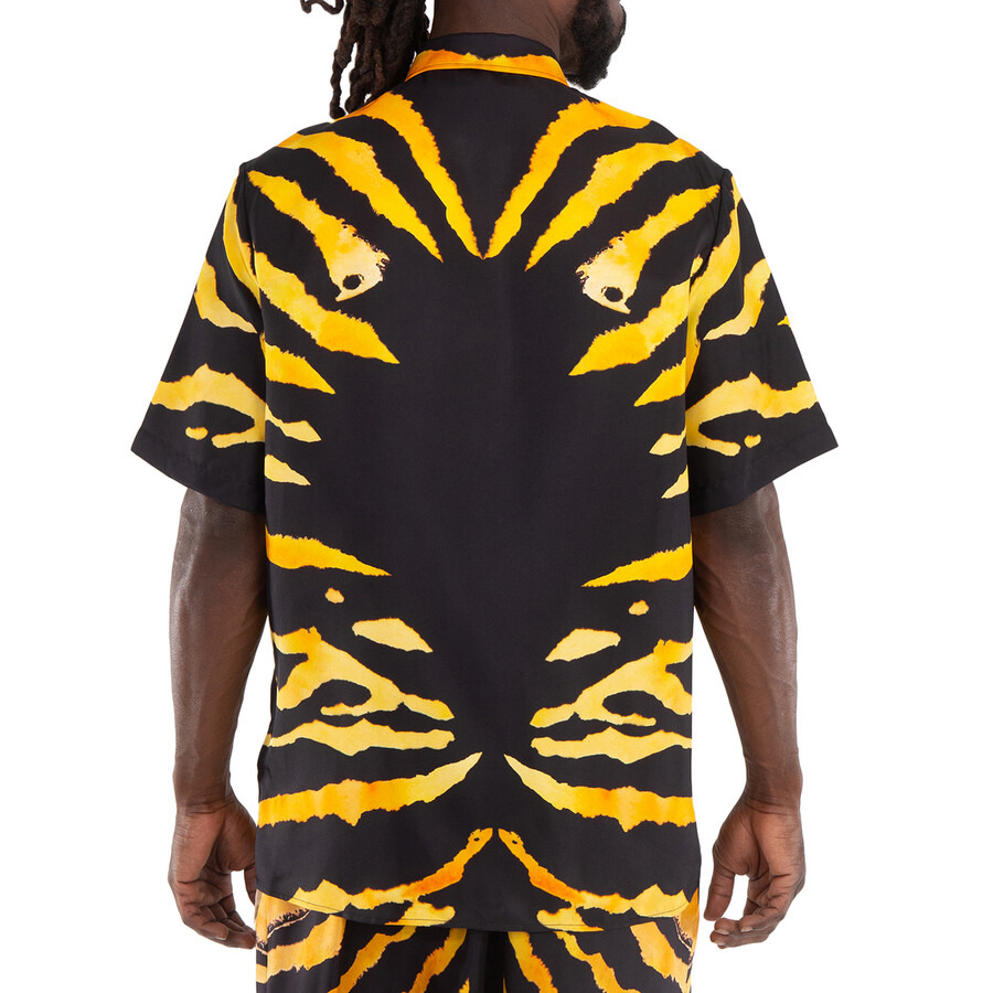 Burberry Tiger Print Short Sleeve Silk Shirt - 3
