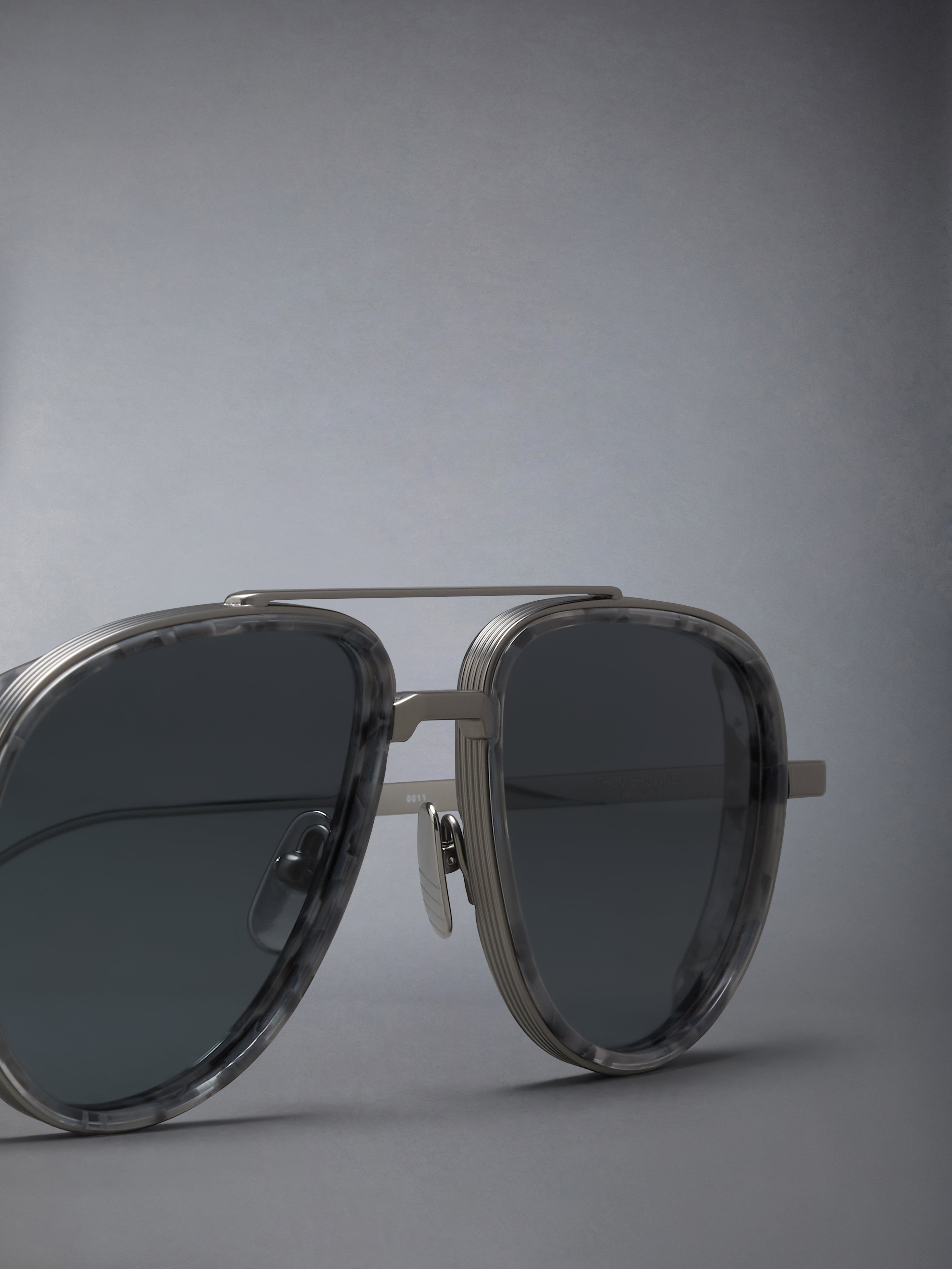 ACETATE AND TITANIUM AVIATOR SUNGLASSES - 3