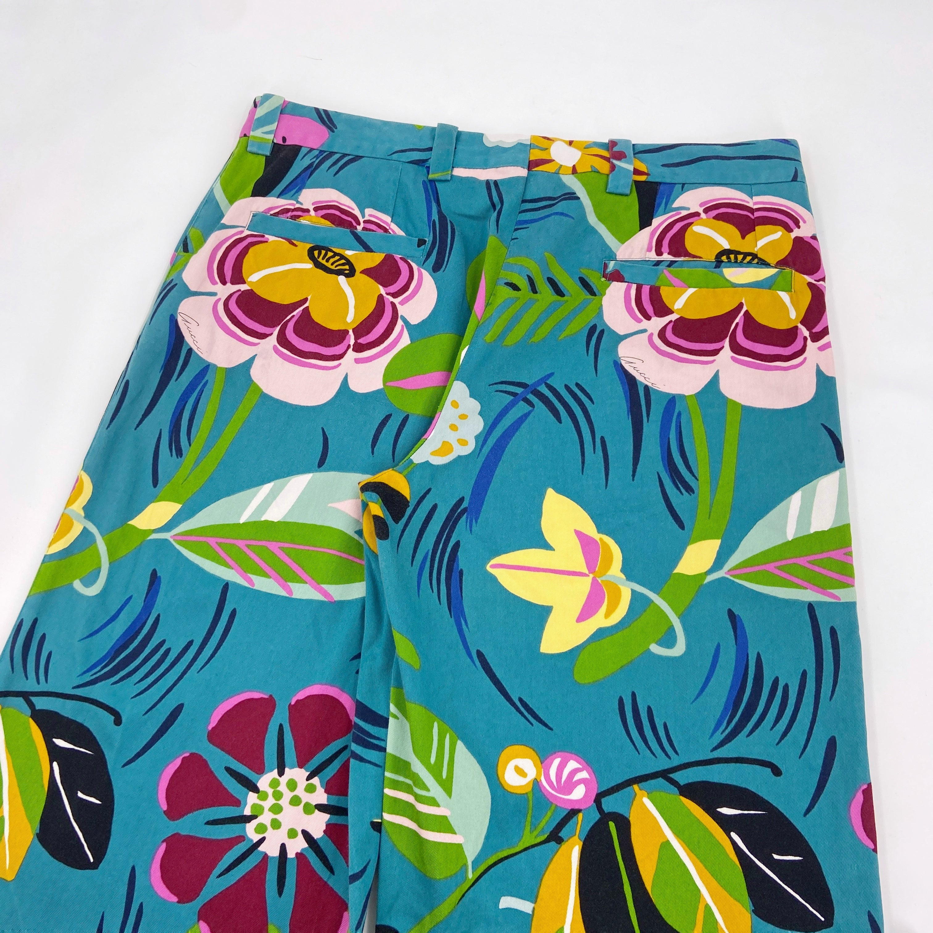 Gucci Spring 1999 Tom Ford Iconic Runway Blue Floral Pants 42 - 17