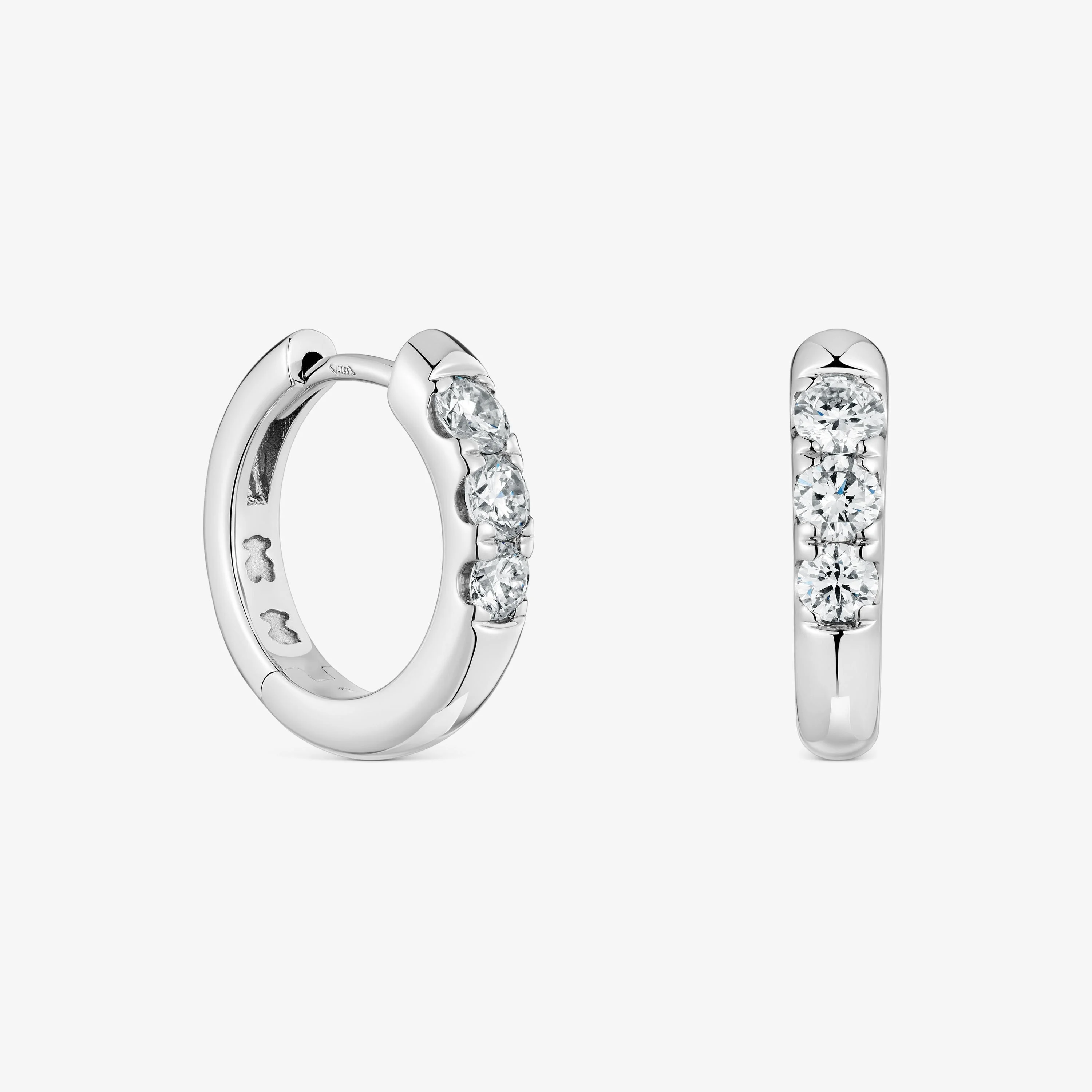 Platinum Hoop earrings with lab-grown diamonds Les Classiques LGD - 1