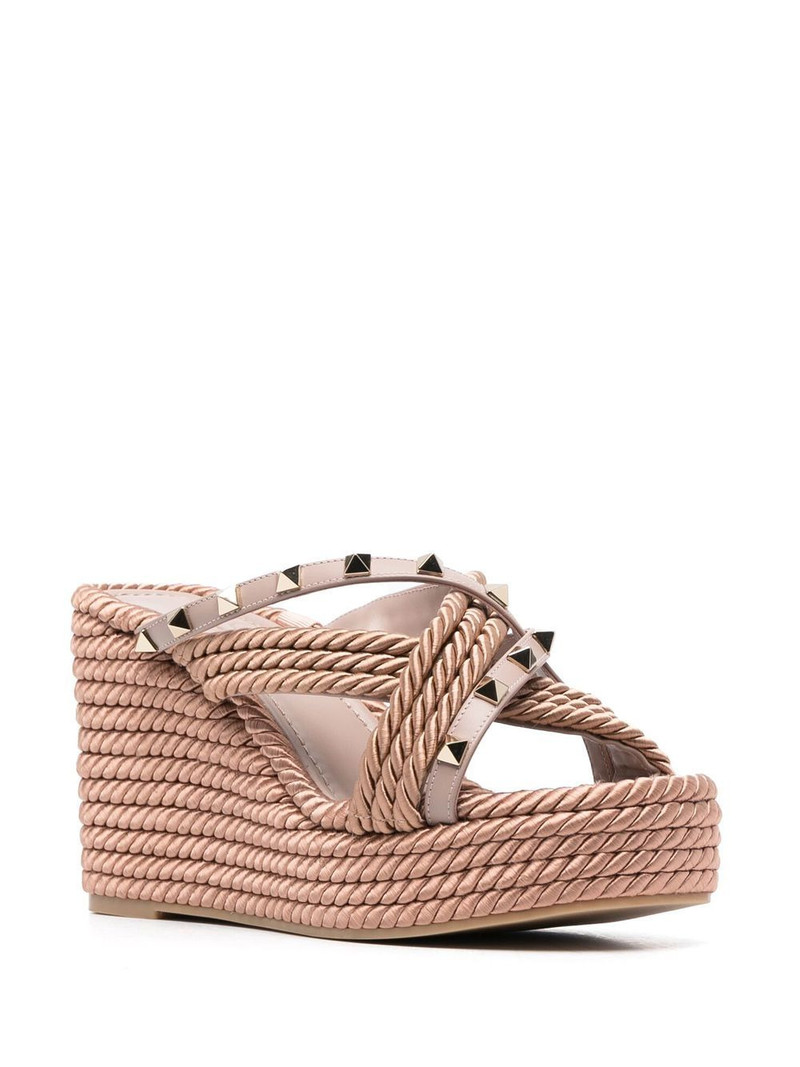 Valentino logo-print flatform sandals outlook
