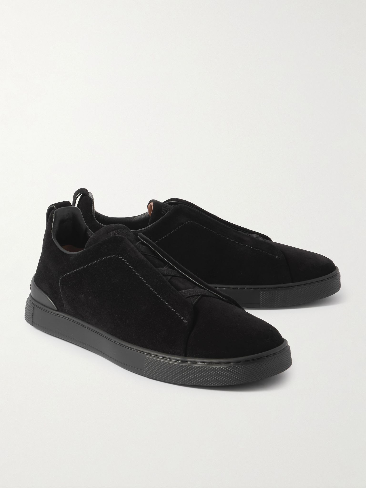 Triple Stitch™ Suede Slip-On Sneakers Black - 4
