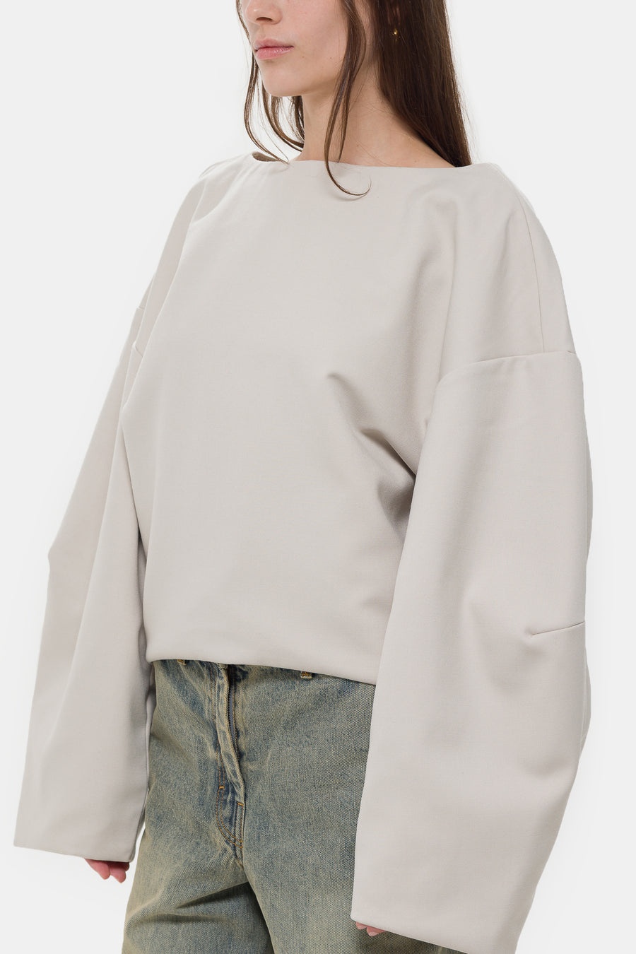 Boat Neck Jumper in Off White - 4
