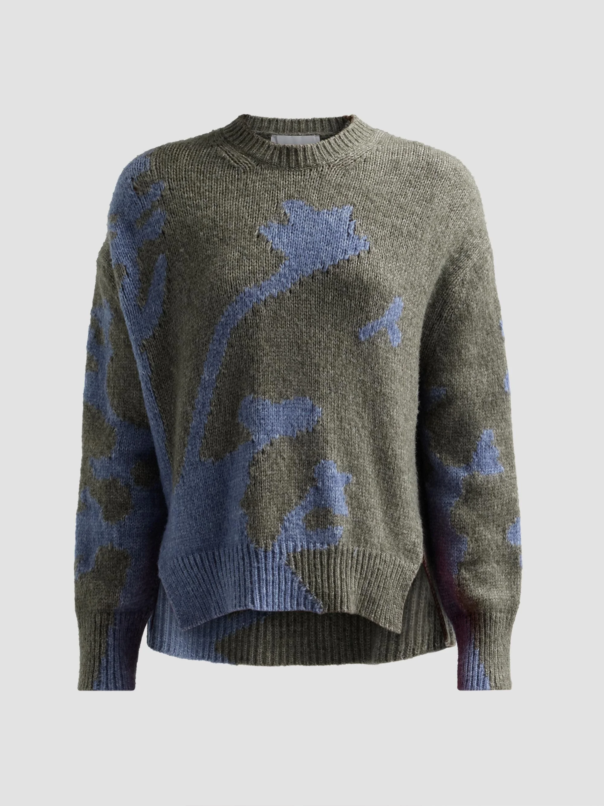 Women's Cathy Abstract Rib-Knit Sweater - Willow Periwinkle - 1