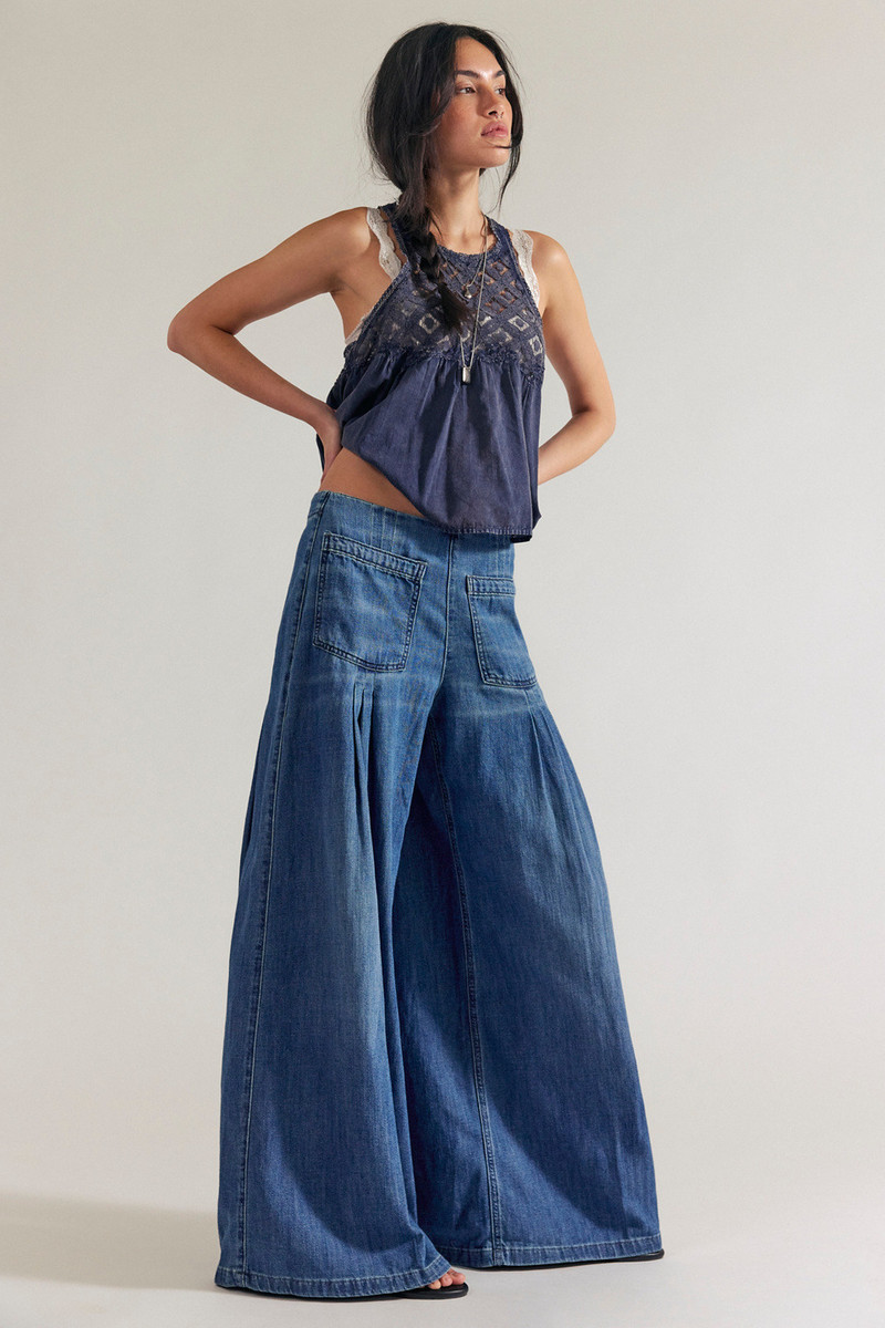 We The Free Plot Twist Pintuck Wide-Leg Jeans 1