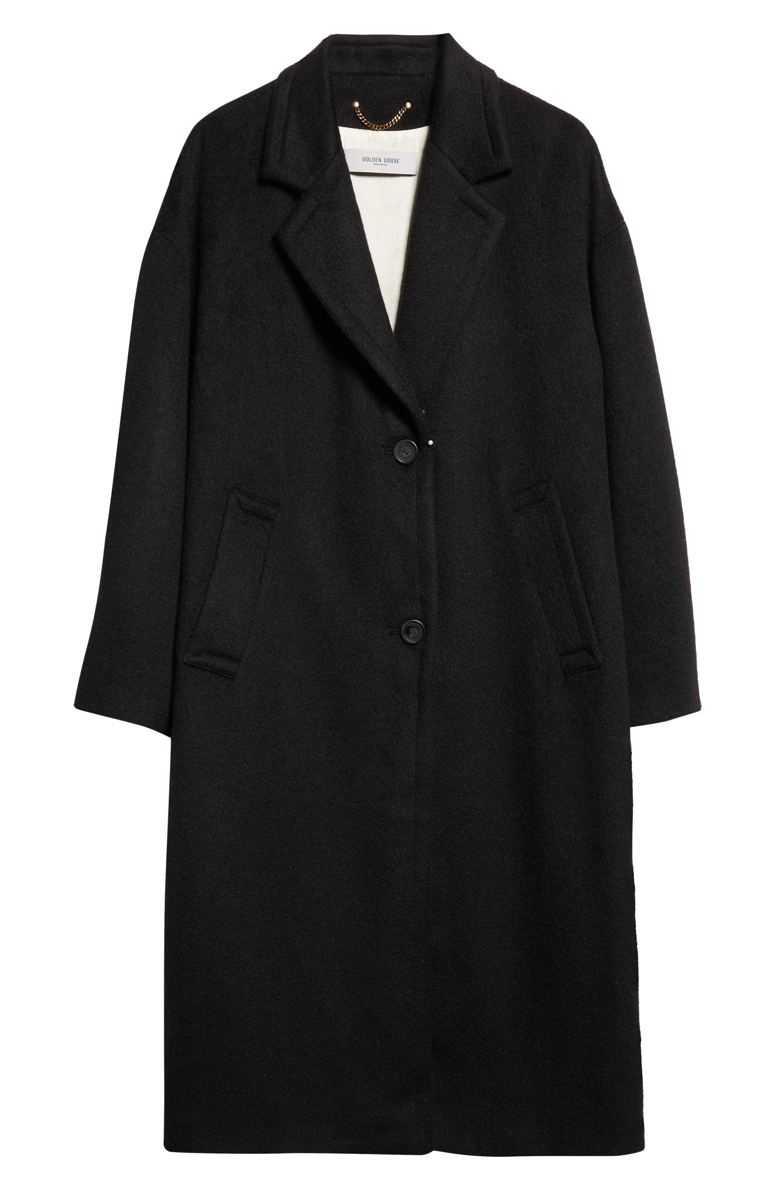 Golden Goose Single Breaste Wool Blend Coccon Coat in Black at Nordstrom - 7