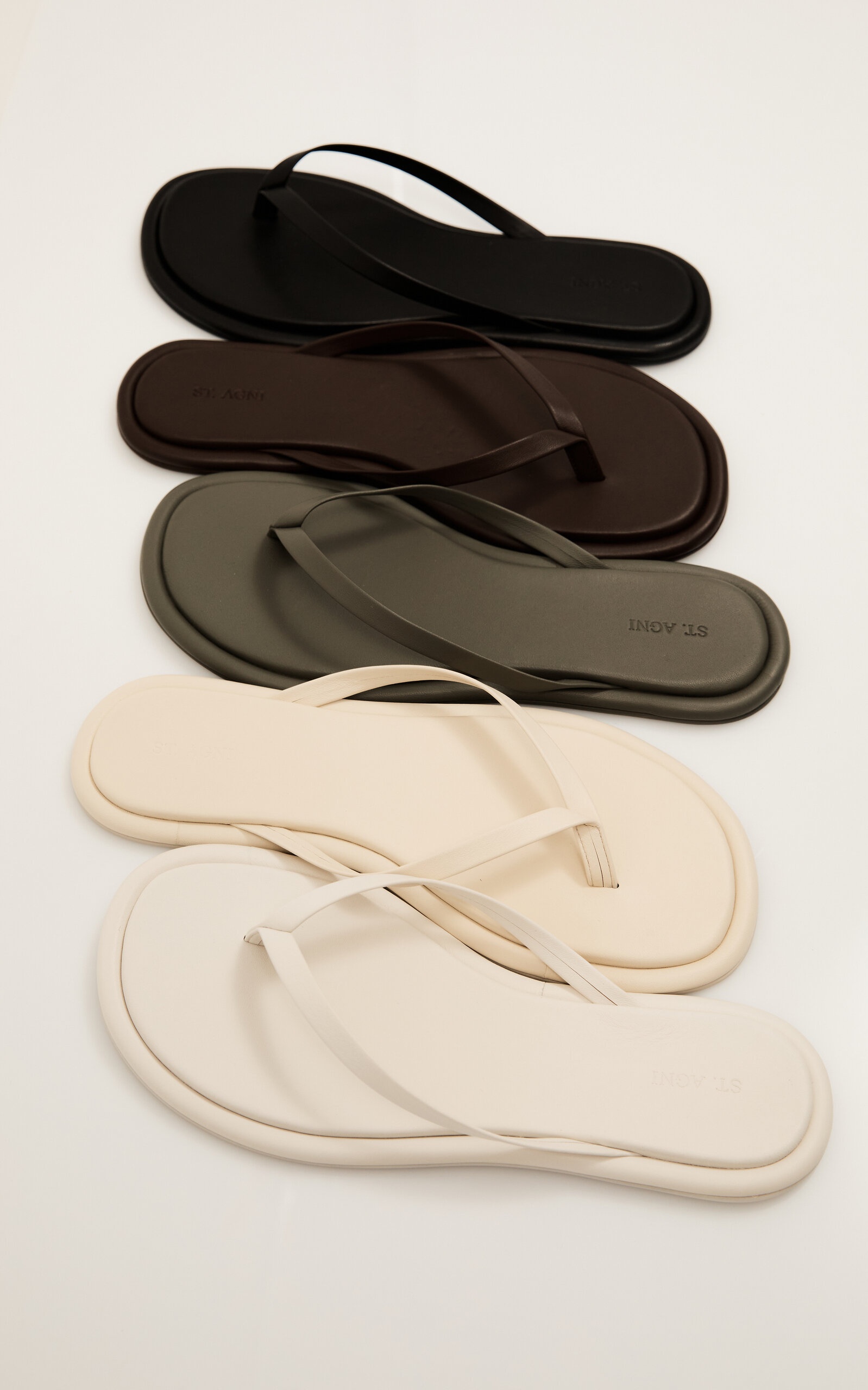 ST. AGNI Leather Flip Flops black | REVERSIBLE