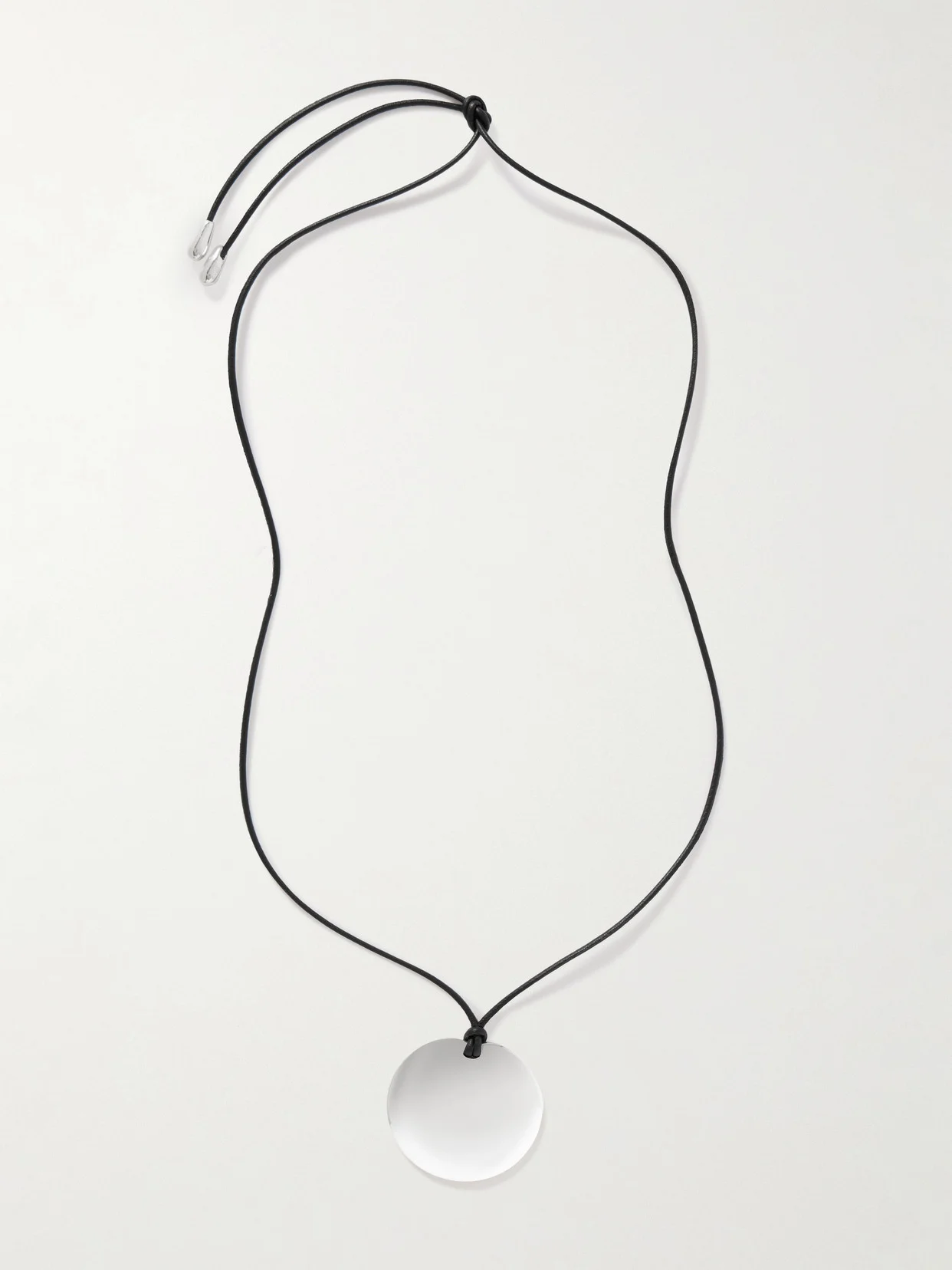 Medium Full Moon Cord And Silver Necklace - 1