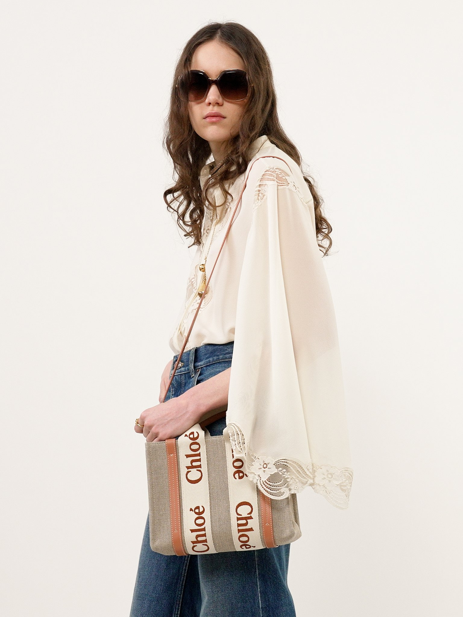 SMALL WOODY TOTE BAG IN LINEN - 4