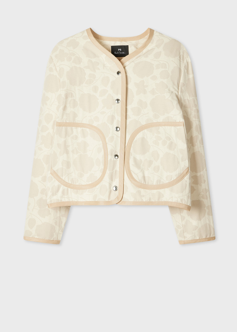 Women's Cream Floral Jacquard Jacket 1