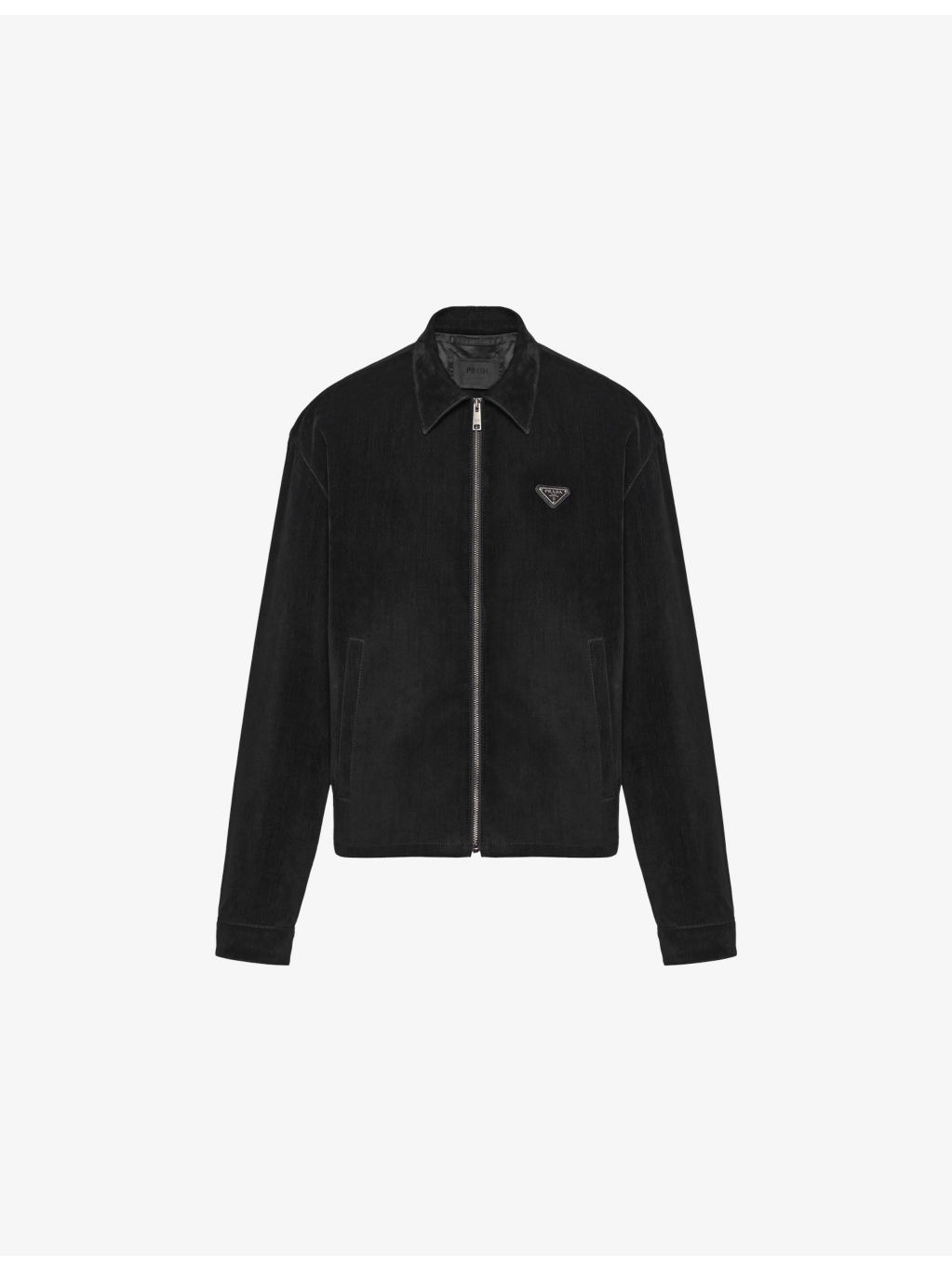 Triangle-Logo Cotton Velvet Blouson Jacket - 1