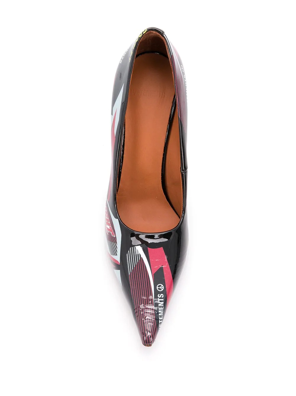 colour-block logo pointed pumps - 4