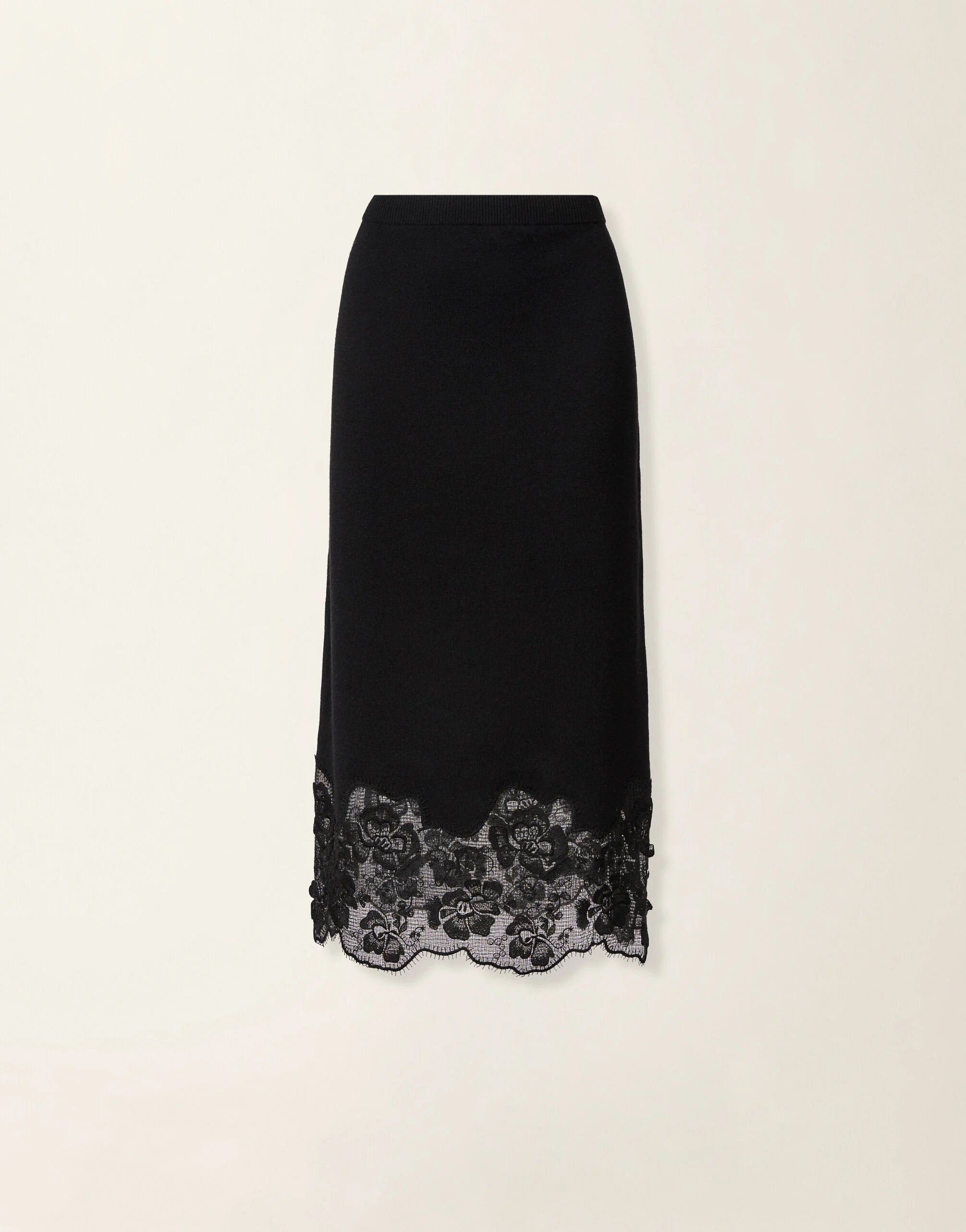Platinum and lace pencil skirt - 1