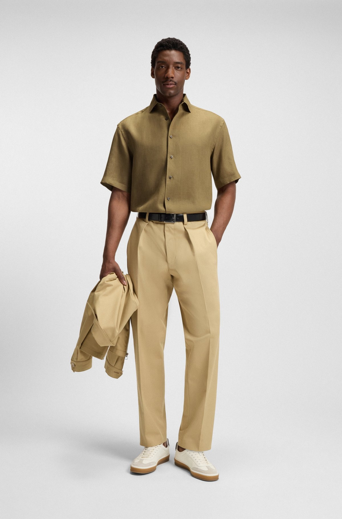 BECKHAM X BOSS RELAXED-FIT SHIRT IN LINEN - 4