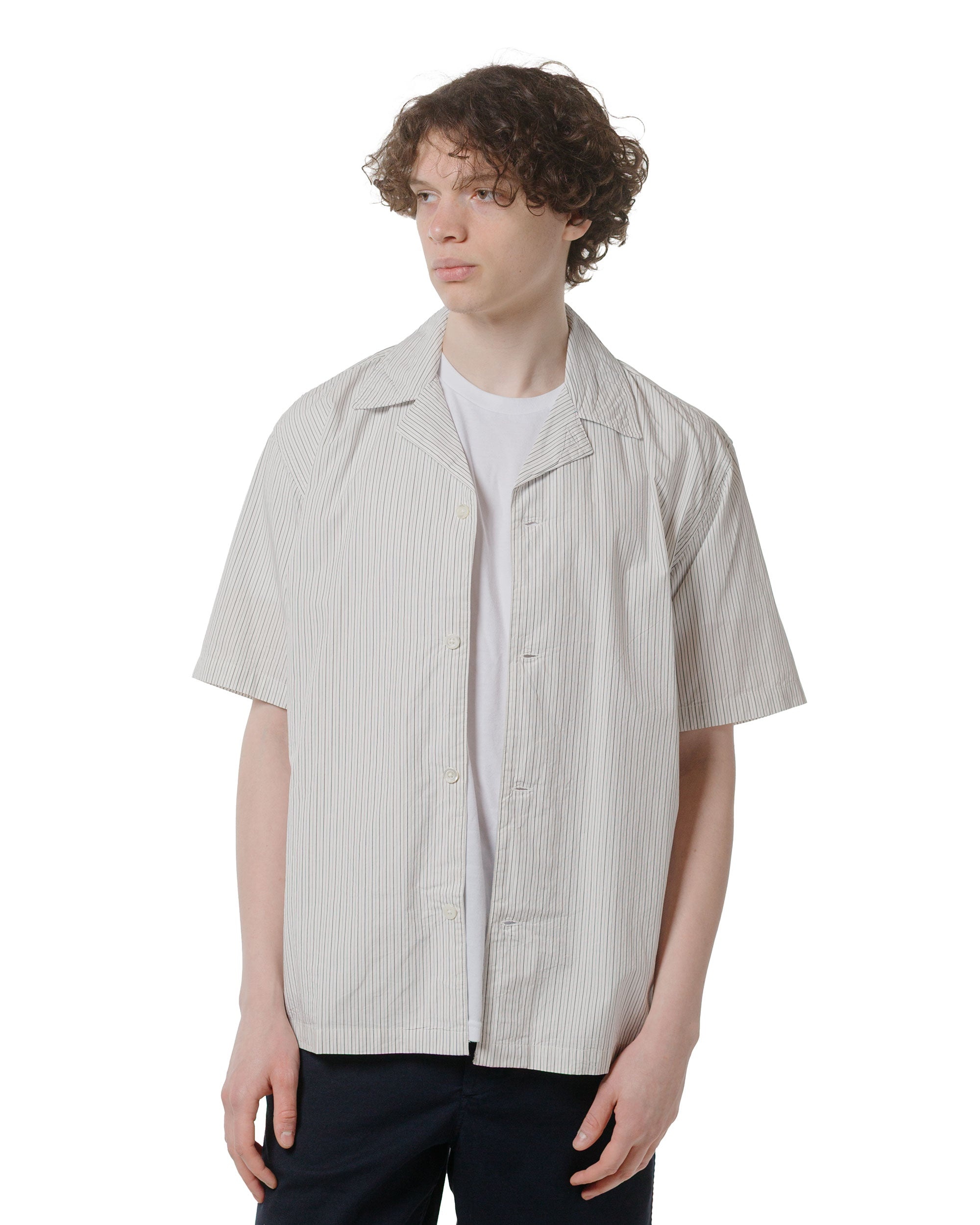 Mads Poplin Stripe SS Ecru - 2