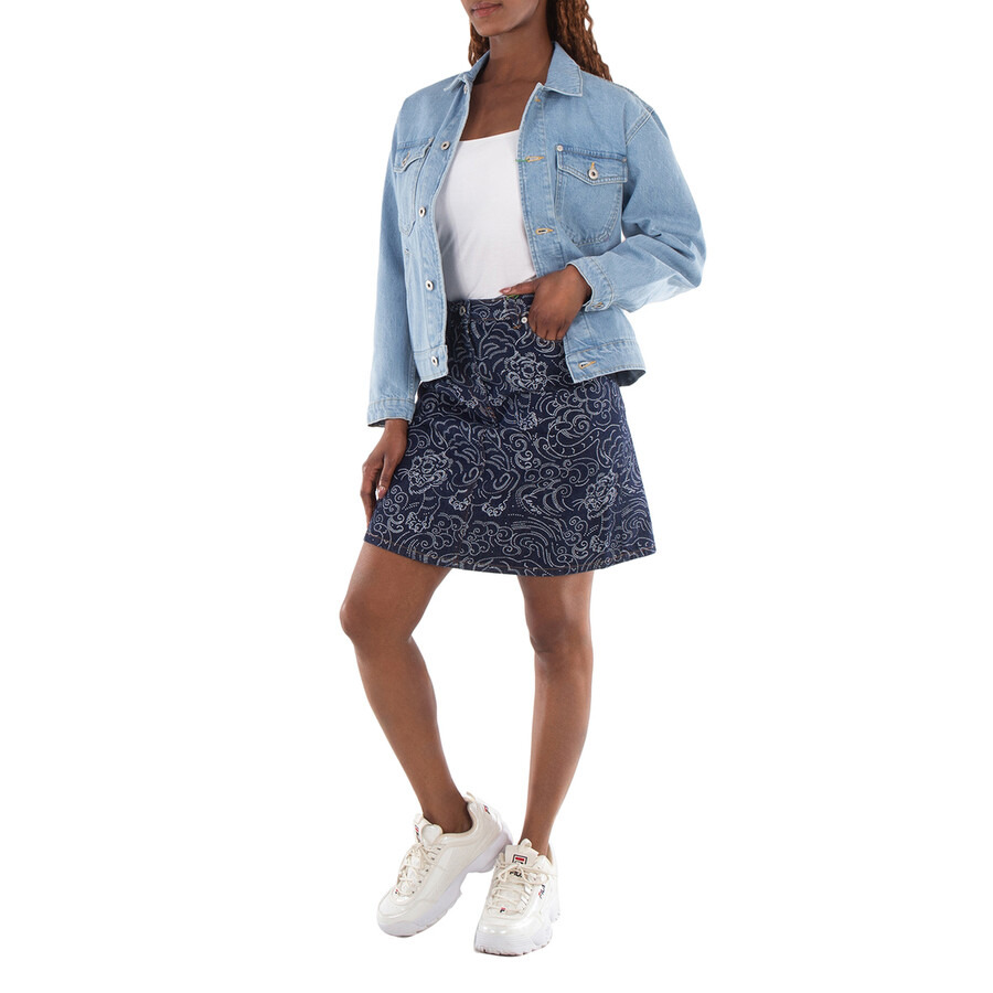 Kenzo All-Over Print Denim Skirts - 2