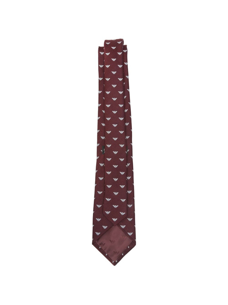 EMPORIO ARMANI bordeaux logo-motif tie outlook