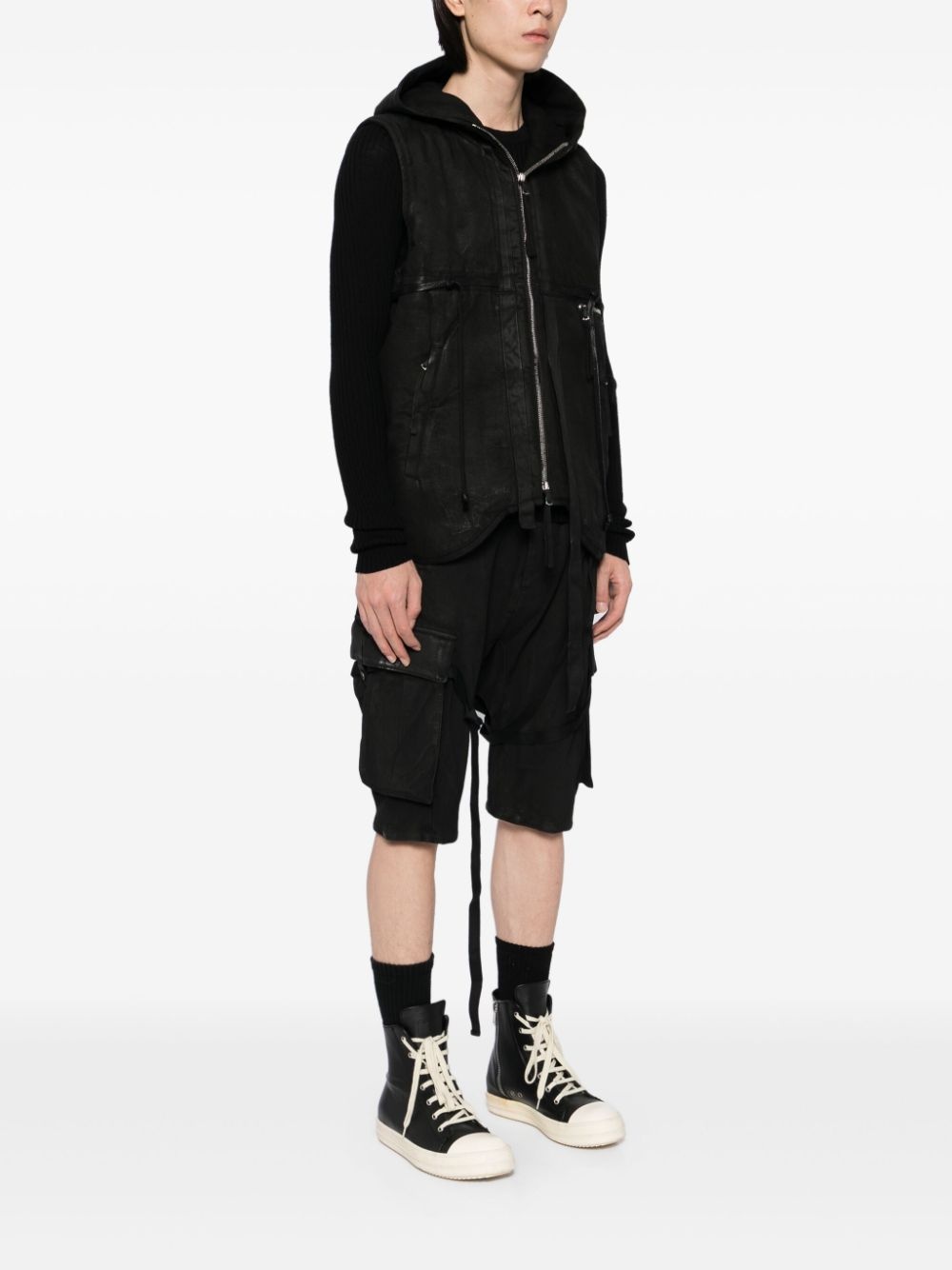 padded hooded vest - 3