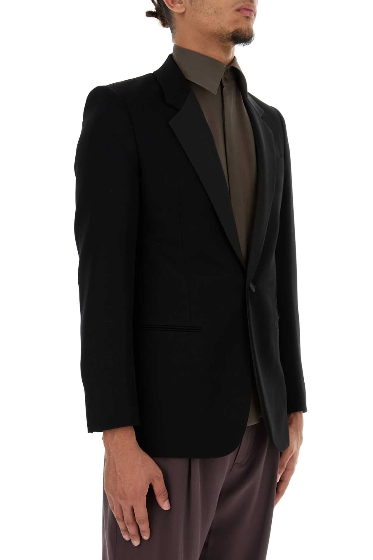 Saint Laurent Men Black Wool Blazer - 3