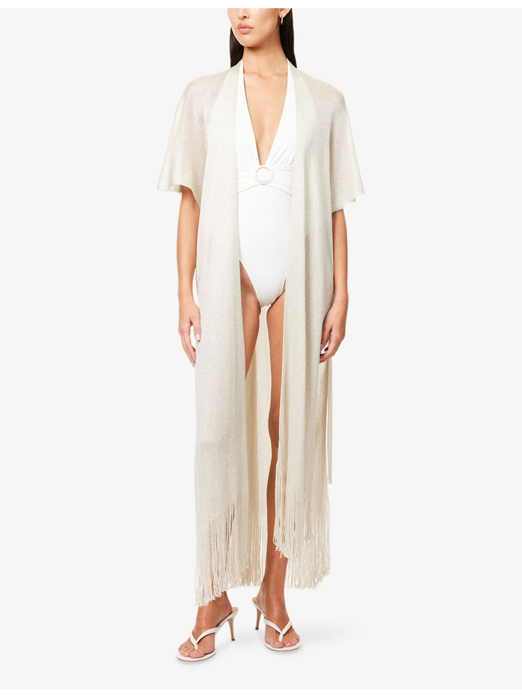 Zarelia Fringed Knitted Vest - 2