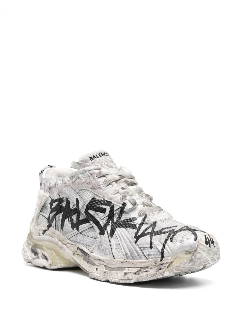 Runner graffiti-print lace-up sneakers - 2