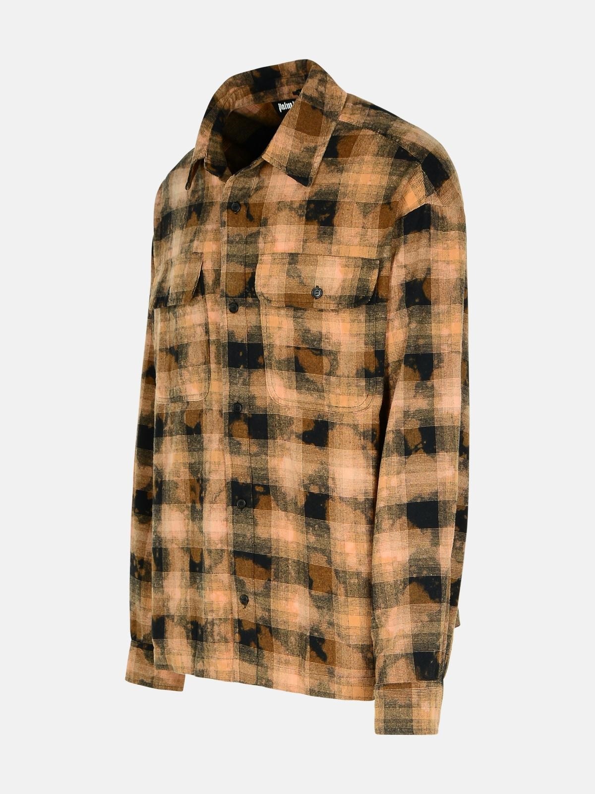 BROWN COTTON BLEND SHIRT - 2