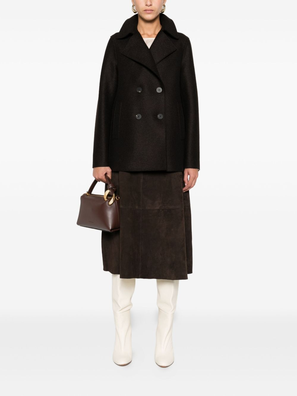 double-breasted wool coat - 2