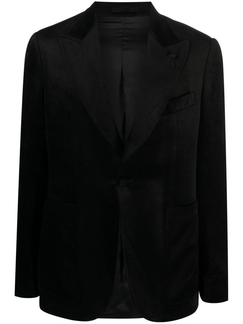 brooch-detail single-breasted blazer 1