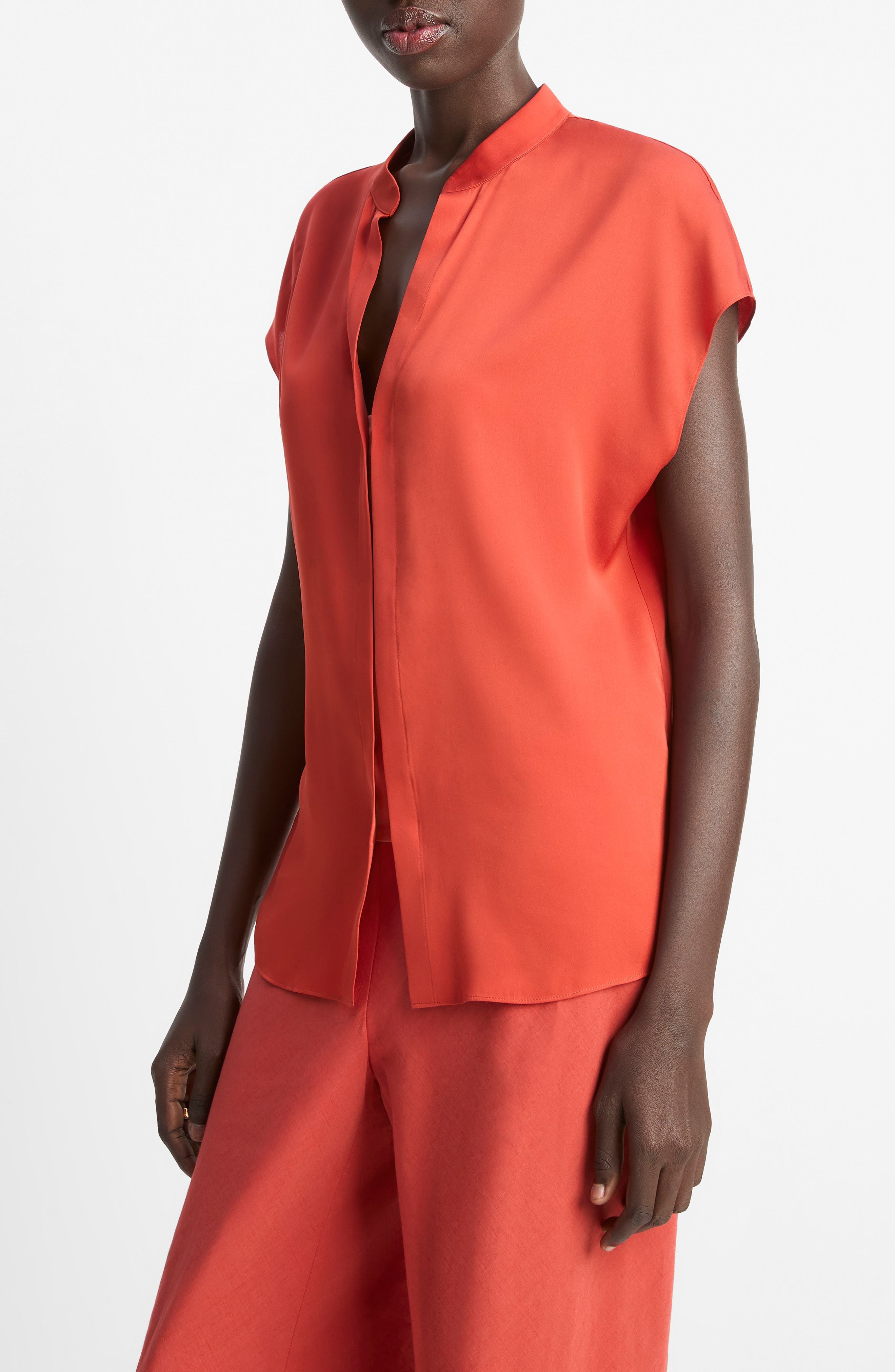 Vince Cap Sleeve Top in Brick Rose/Red at Nordstrom - 3