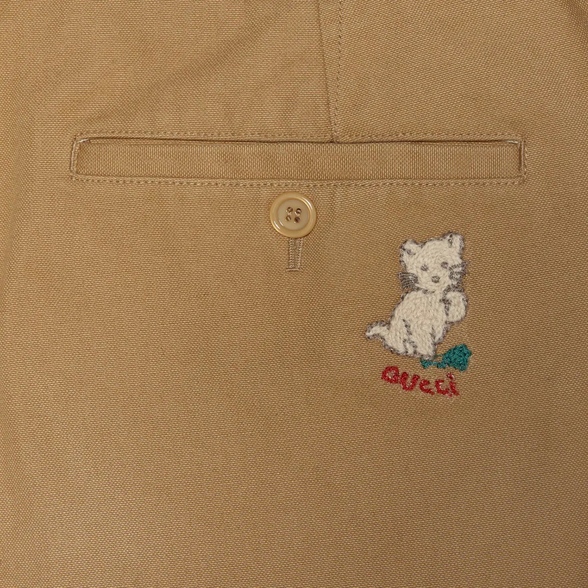 Cotton canvas pant with Gucci cat - 6