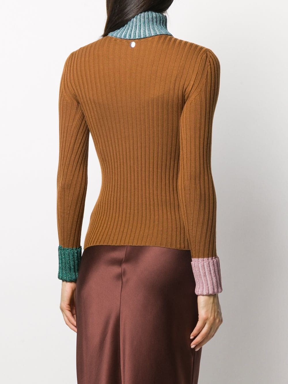 contrast trim rib-knit jumper - 4