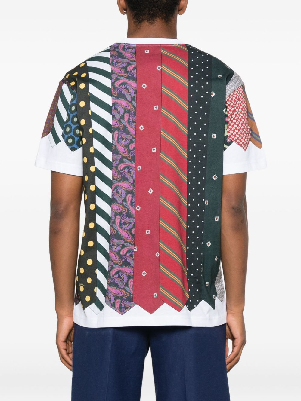 tie-print patchwork T-shirt - 3