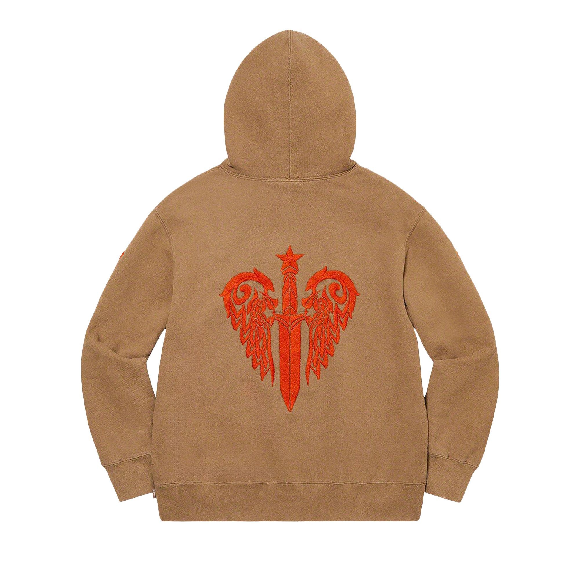 Supreme x The Great China Wall Sword Hooded Sweatshirt 'Dark Khaki' - 2