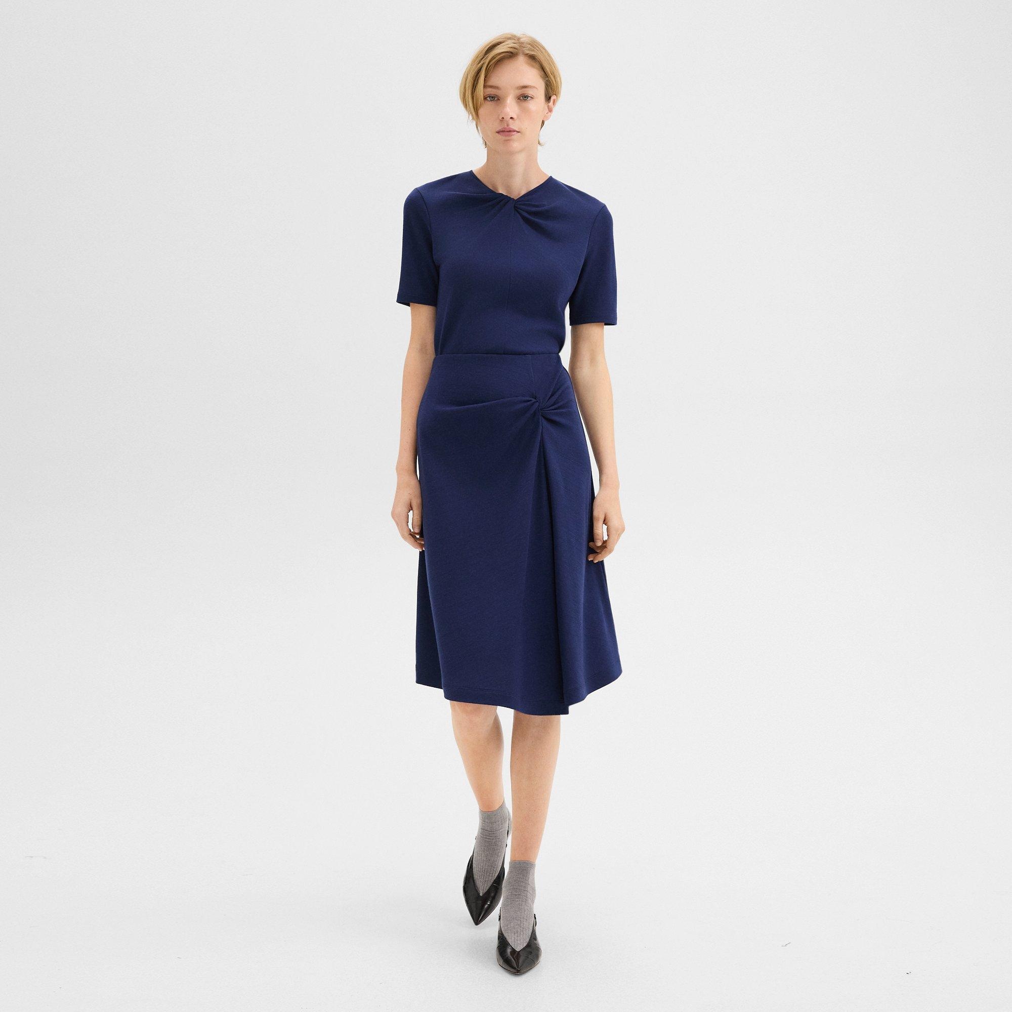 Twisted Midi Skirt in Viscose-Wool - 6