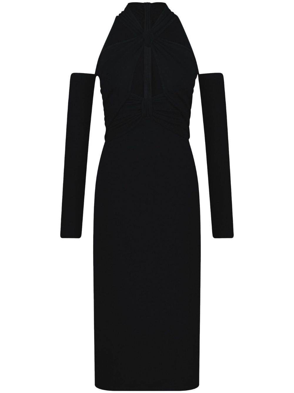 off-shoulder knitted dress - 1
