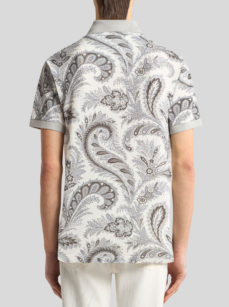 FLORAL PAISLEY COTTON POLO SHIRT - 4