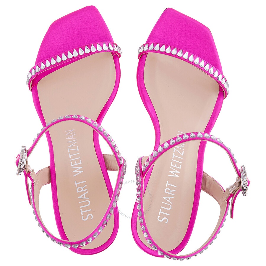 Stuart Weitzman Ladies Flamingo 85 Gemcut Sandals - 4