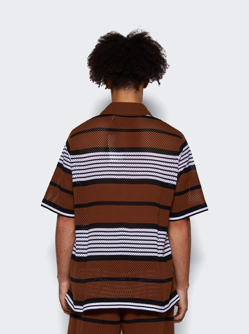 Knit V Neck Shirt Dark Birch Brown - 5
