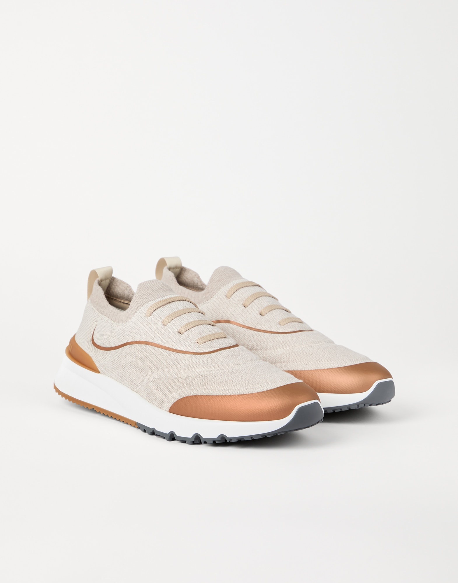 Techno cotton knit runners with heat-bonded details - 1
