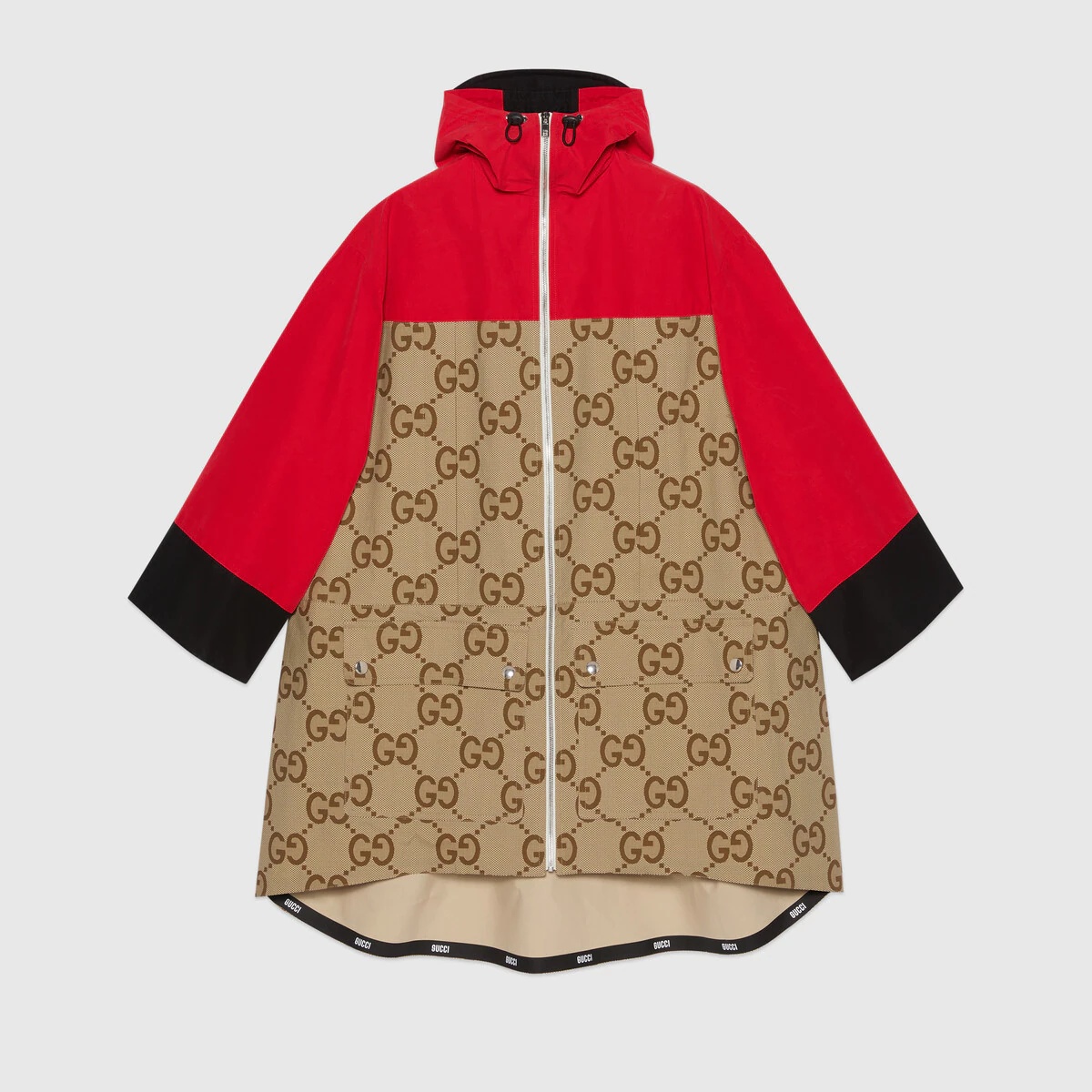 Gucci Tiger jumbo GG canvas anorak coat - 1