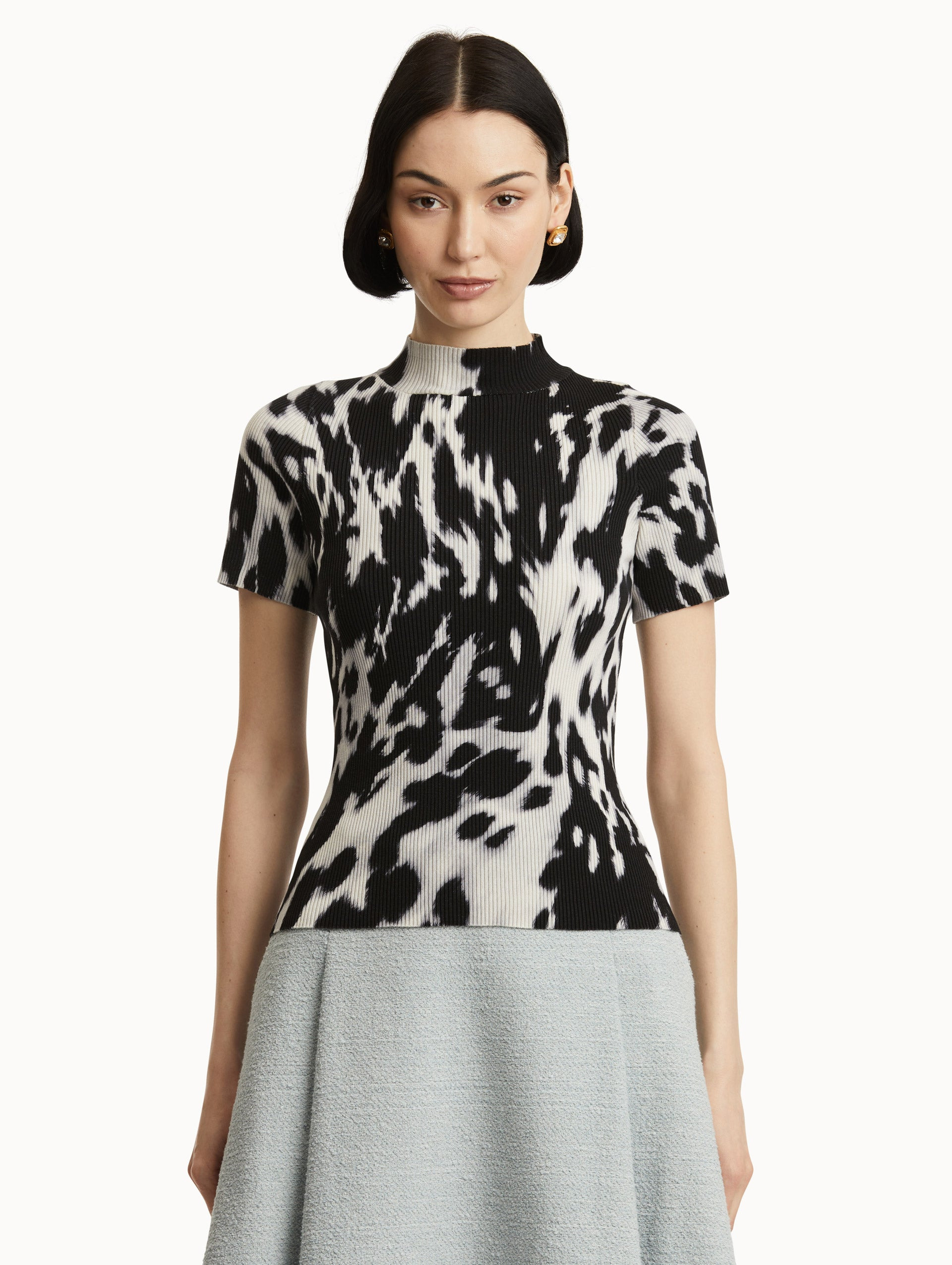 COWHIDE PRINTED RIBBED PULLOVER - 2