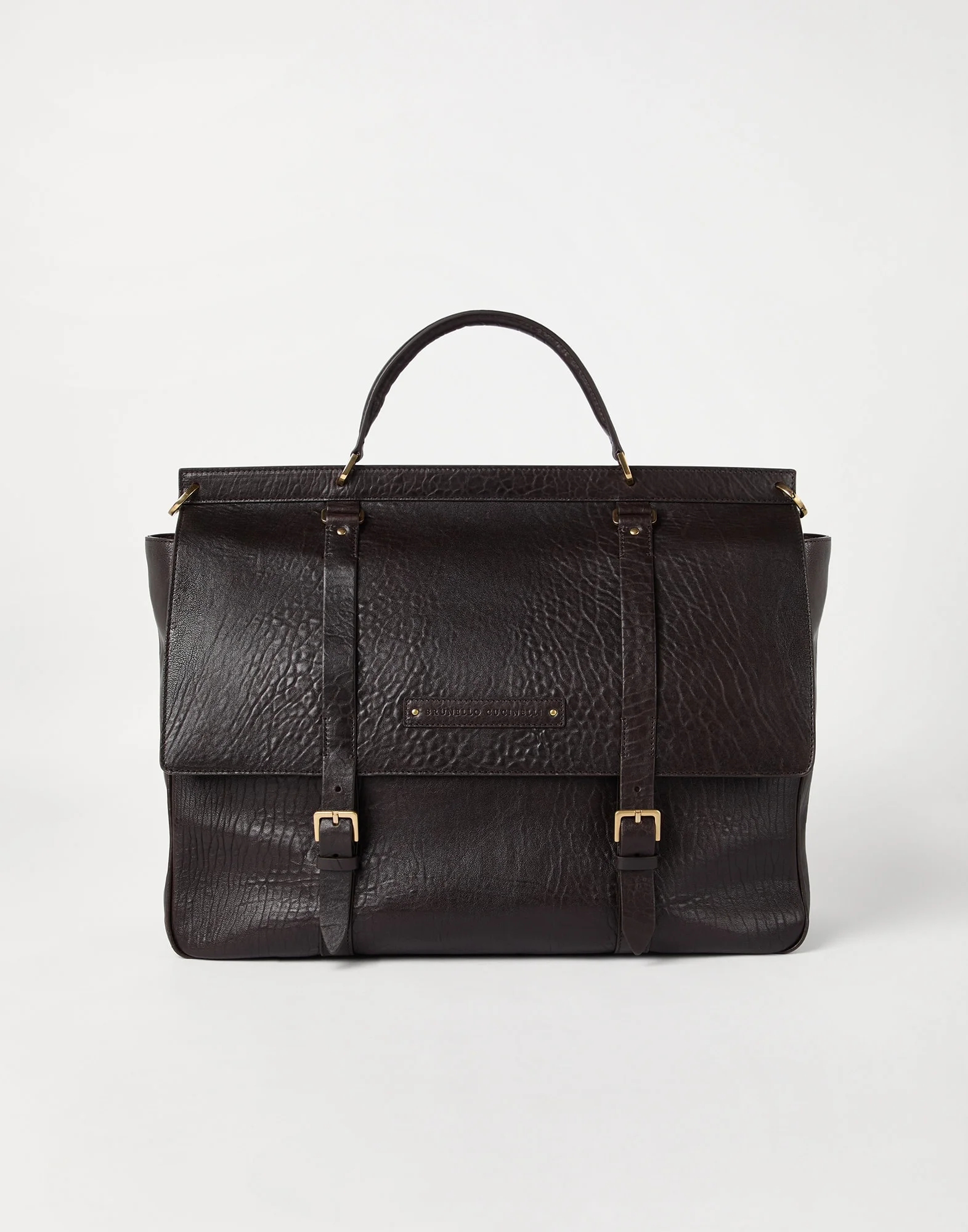 Textured grain calfskin casual briefcase - 1
