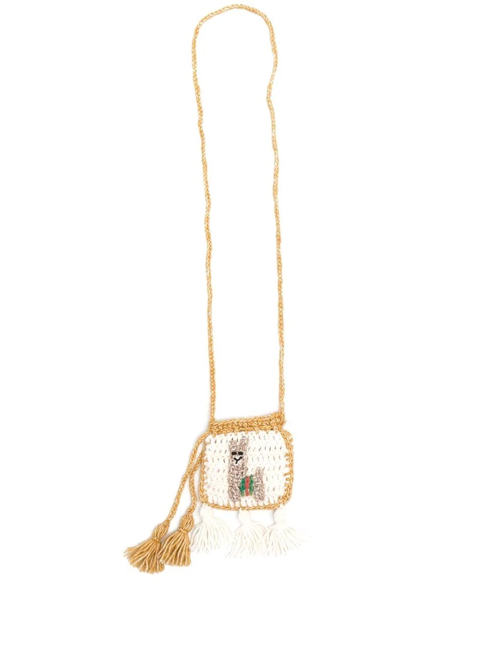 knitted tassel-detail purse - 1