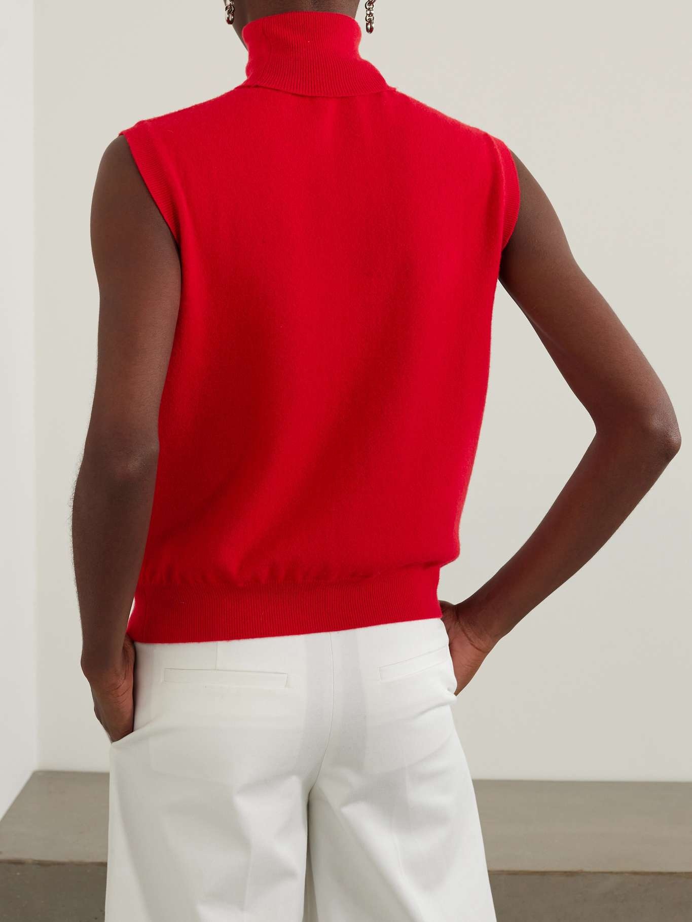 Stretch-wool and cashmere-blend turtleneck tank - 3