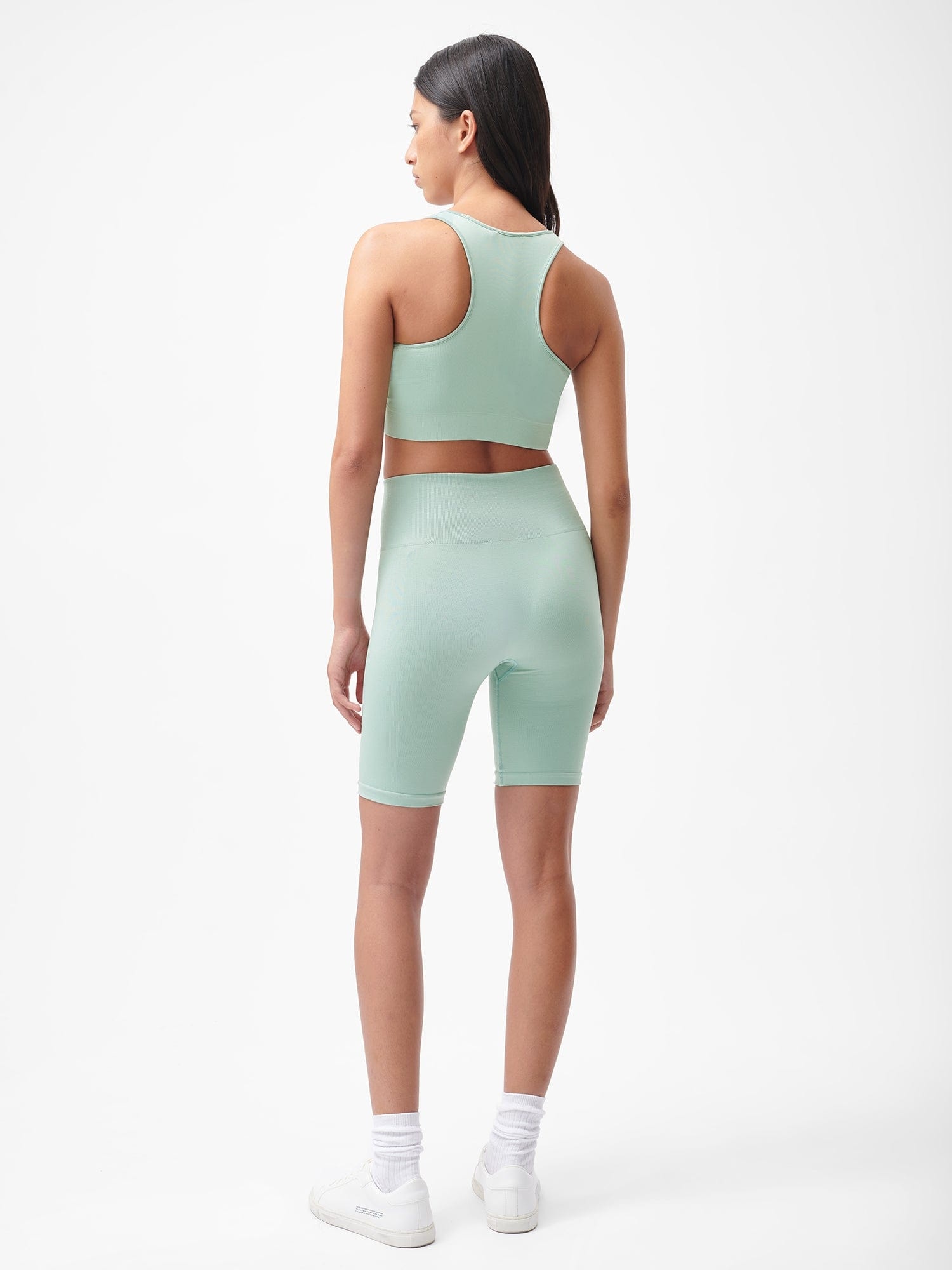 Women's Plant-Stretch Compressive Cycle Shorts - Eucalyptus Blue - 3